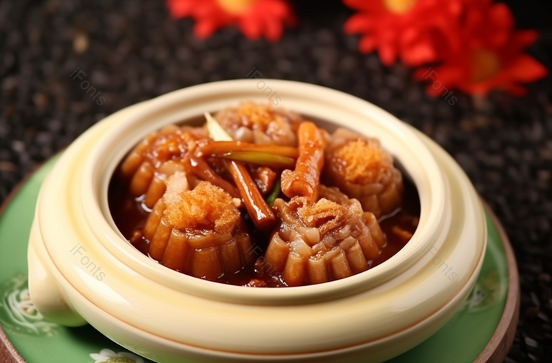 猪肉鲍鱼砂锅红烧肉焖鲍鱼酱汁酱油中国美食,高清,摄影图,摄影图片,图片大全,摄影图免费下载